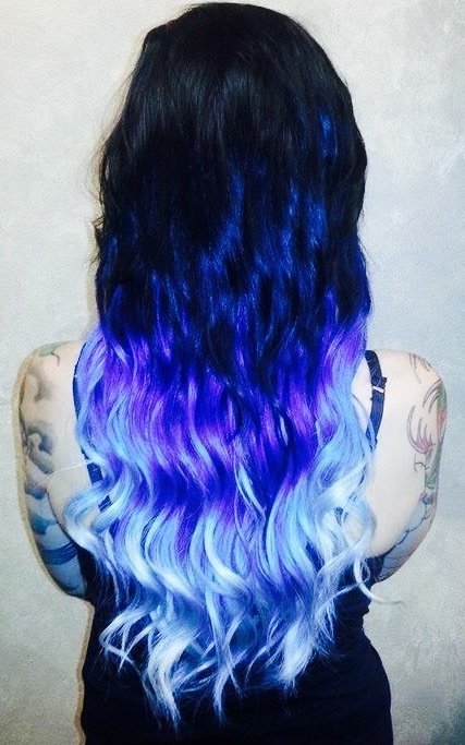 Dark Blue flame ombre hair | Christy B.'s Photo | Beautylish