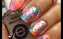 Neon Tribal Watercolor Matte Nails by The Crafty Ninja