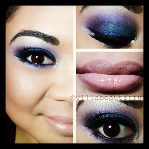 electric blue and purple shadow