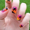 Palm tree/sunset nails
