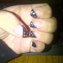 Half Black With Silver Dots And Sparkles