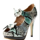 Bowtie snake fish mouth hollow out high heel pumps KE-20120403-1