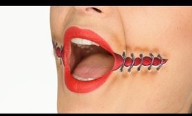 STITCHED MOUTH FACE PAINT/ HalloweenXTRA 10
