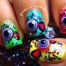 Cute 3D Eyeball Candy Nails! ~ Sweet Halloween Design 