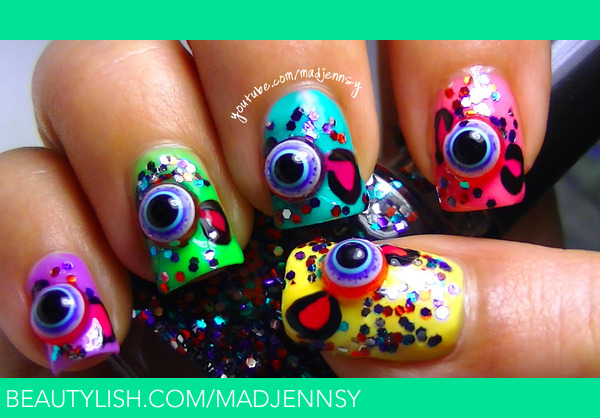 Cute 3d Eyeball Candy Nails Sweet Halloween Design Madjennsy N S Madjennsy Photo Beautylish