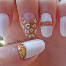 White & Golden Nails