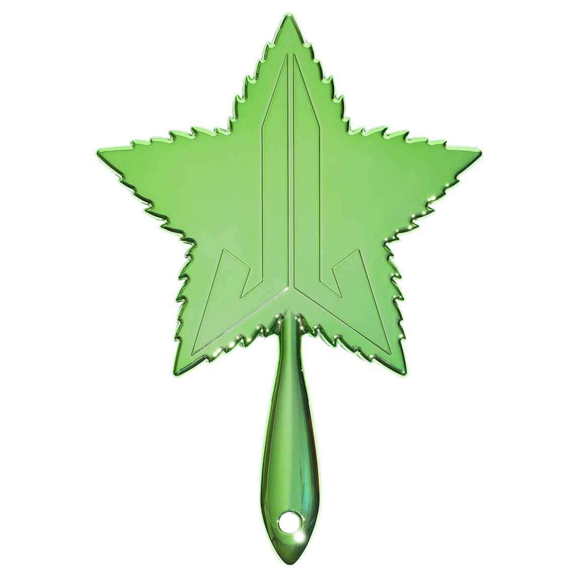 Jeffree Star Cosmetics Leaf Hand Mirror Green Chrome alternative view 1 - product swatch.