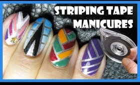 STRIPING TAPE MANICURE NAILS DESIGN