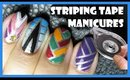 STRIPING TAPE MANICURE NAILS DESIGN