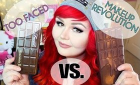 Too Faced Chocolate Bar Palette VS Makeup Revolution I Heart Chocolate Palette | DUPE