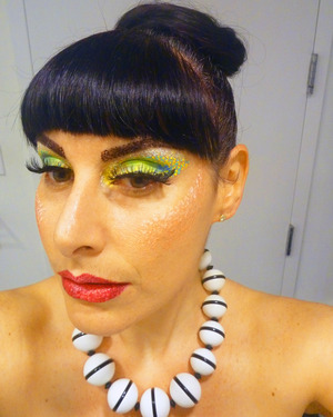 Makeup look made from pointillism (small dots of color) submitted to the MUFE contest. 