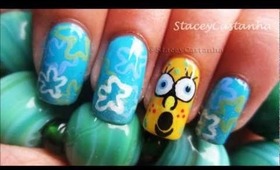 Spongebob Squarepants nail design tutorial.
