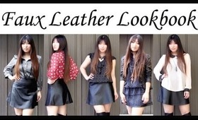 How to Wear Faux Leather Skirt - October Lookbook - Black Pleather Skirt Styling Haul