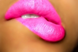Neon pink lips! 
