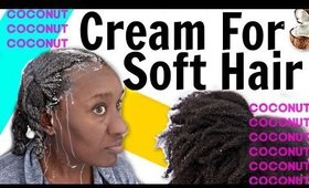 Conditioning Hair Mask DIY on Natural Hair 4c | Using 1 Ingredient Coconut Cream