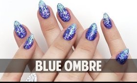 BLUE OMBRE 4TH OF JULY NAILS