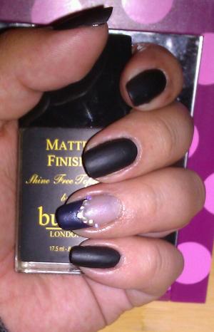 Black nail polish with matte finish