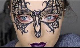 Lace Bat Mask Make Up Tutorial-31 Days Of Halloween