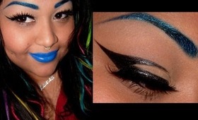 Blue Brows, Winged Liner, and Blue Lips!!