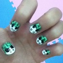 DIY panda in bamboo forest nail art