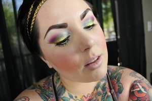 Using the Heart Break palette from Sugarpill and liners from NYX Cosmetics.