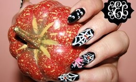 Halloween: Spiderweb nail art tutorial - Tutorial de uñas tela de araña