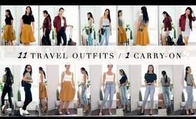 11 TRAVEL OUTFITS | MIX + MATCH  - 1 CARRY-ON LUGGAGE | ANN LE