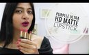 A Quick Lipstick Hack + Purplle Ultra HD Matte Lipstick Review || Affordable Matte Lipsticks