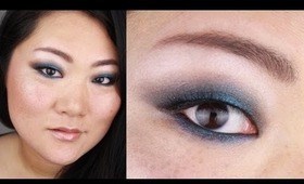 AQUA BLUE SUMMER LOOK   MAKEUP TUTORIAL FOR ASIAN MONOLIDS