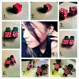 I did this cute earrings. Is it cute?? ^^