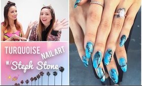 TURQUOISE NAIL ART | Feat. Steph Stone