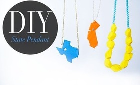 DIY State Pendant & Faceted Bead Necklace