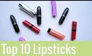 My top 10 favorite lipsticks