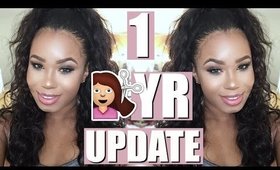 My Wash & Go + Best Virgin Brazilian Hair 10 Minute Sew-in 1 year Update!