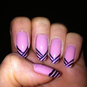 Pink with violet strips 