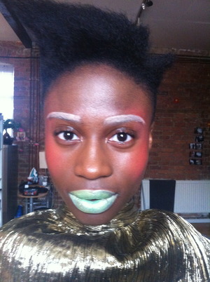 Behind The Scenes a photoshoot themed "colour pop" This one was a lot of fun to do! Bright cheeks lips and brows!