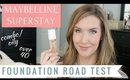 MAYBELLINE SUPERSTAY FOUNDATION REVIEW + WEAR TEST | oily skin | over 40