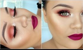 Rose Gold Eyes & Purple Lips Makeup Tutorial | Makeupwithjah