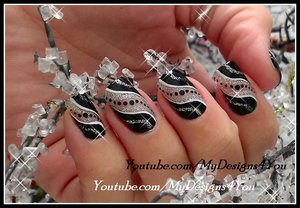 Super Easy New Year's Nail Art | Black And Silver Party Nails 
