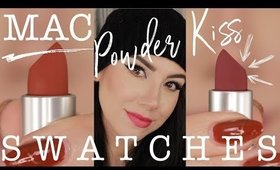 MAC Powder Kiss Lipstick SWATCHES | ALL 16 SHADES