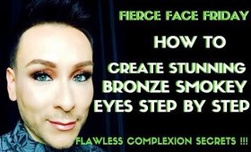 GLAMOROUS BRONZE SMOKEY EYE & FLAWLESS FOUNDATION TIPS STEP BY STEP - karma33