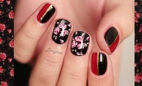 Elegant Floral Nails for Valentine's Day