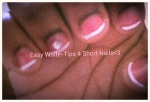 These Classic White-Tips Are Normally Seen With Long Pretty Nails But Many People Sufer From Biting There Nails I Know I Do So Thats why I Did White-Tips With A Beautiful Stone So They Can Look Longer And Beautiful. Hope You Enjoy Like For Tutorial<3<3
