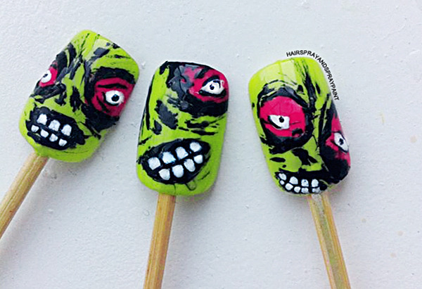 Halloween Nail Art: Iron Fist Zombies