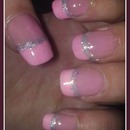 Pink and silver nails