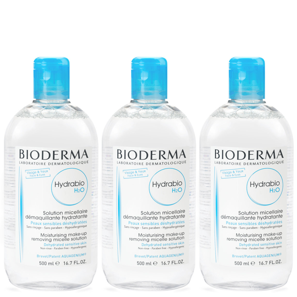 Bioderma Hydrabio H2O 500 ml Trio alternative view 1 - product swatch.