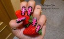 Hot Pink & Black Corset Nail Art Design Tutorial - ♥ MyDesigns4You ♥