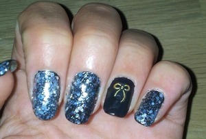 Black with silver glitter 
