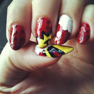 These are simple pop art nails I did inspired by comic books.