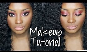 Makeup Tutorial | Smoking Red Eyeshadow + Matte Pink Lips! (Talk Through)